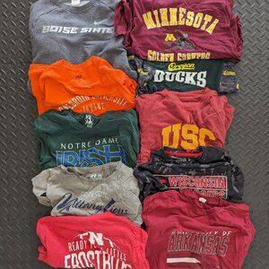 Lot of Mixed Mens Womens NCAA College Shirts 10 Pc Reseller Bundle